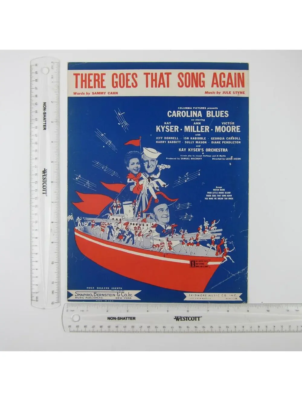 Sheet Music There Goes That Song Again Carolina Blues Ann Miller Vintage 1942